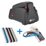 (Set Penajam A-As Seperti foto) TAIDEA TG2002 Pengasah Pisau Elektrik Sabuk Pengamplasan Mesin Pengasah Pisau Slot Baja Berlian Alat Dapur Batu Asah